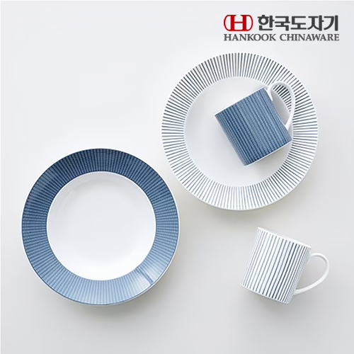[HANKOOK CHINAWARE] 한국도자기 코지 블루 파스타세트 4p